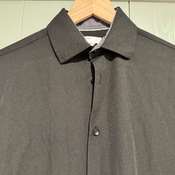 Con.Struct Men's Dress Shirt Slim Fit Button-Down Stretch Cooling Black - Size M - Picture 5 of 9